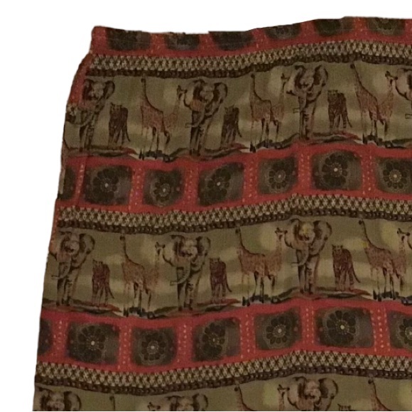 90s straight skirt safari print - Picture 2 of 6